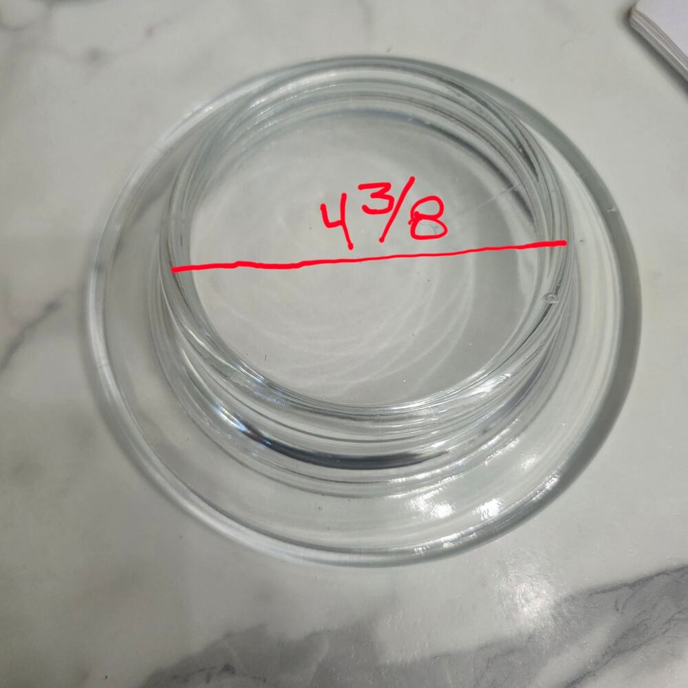 Vintage Heavy Clear Glass Replacement Lid 7" Round Raised Center see detail pics